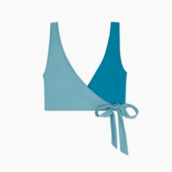 NWT Summersalt Perfect Wrap Bikini Top Green Size 1X NEW Beach Vacation Travel - Picture 2 of 9